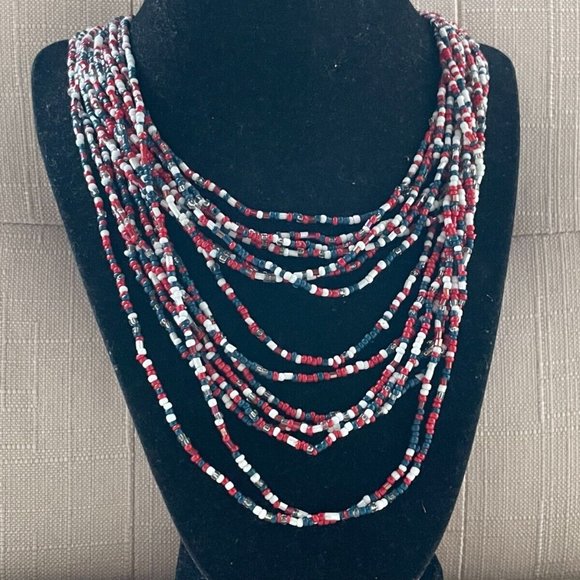 Women Necklace Multi Color Beads Multu Layer Statement Jewelry Necklace - Picture 3 of 9